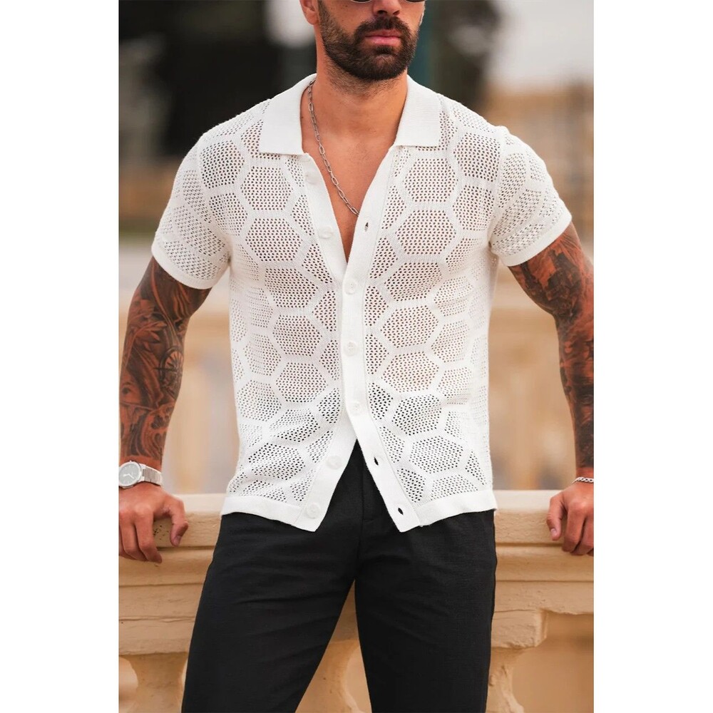Runaway The Label Mens Kenneth Shirt Size Large White MSRP $119